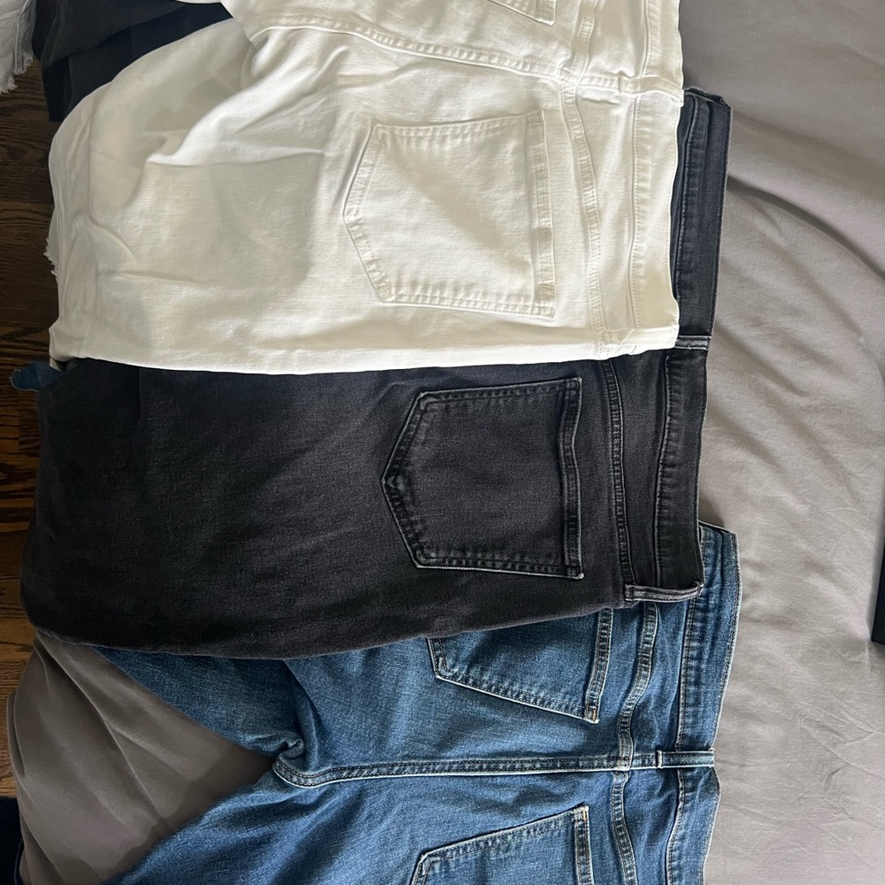 Set of 3! GAP High Rise Kick Fit Jeans - White, black and blue
